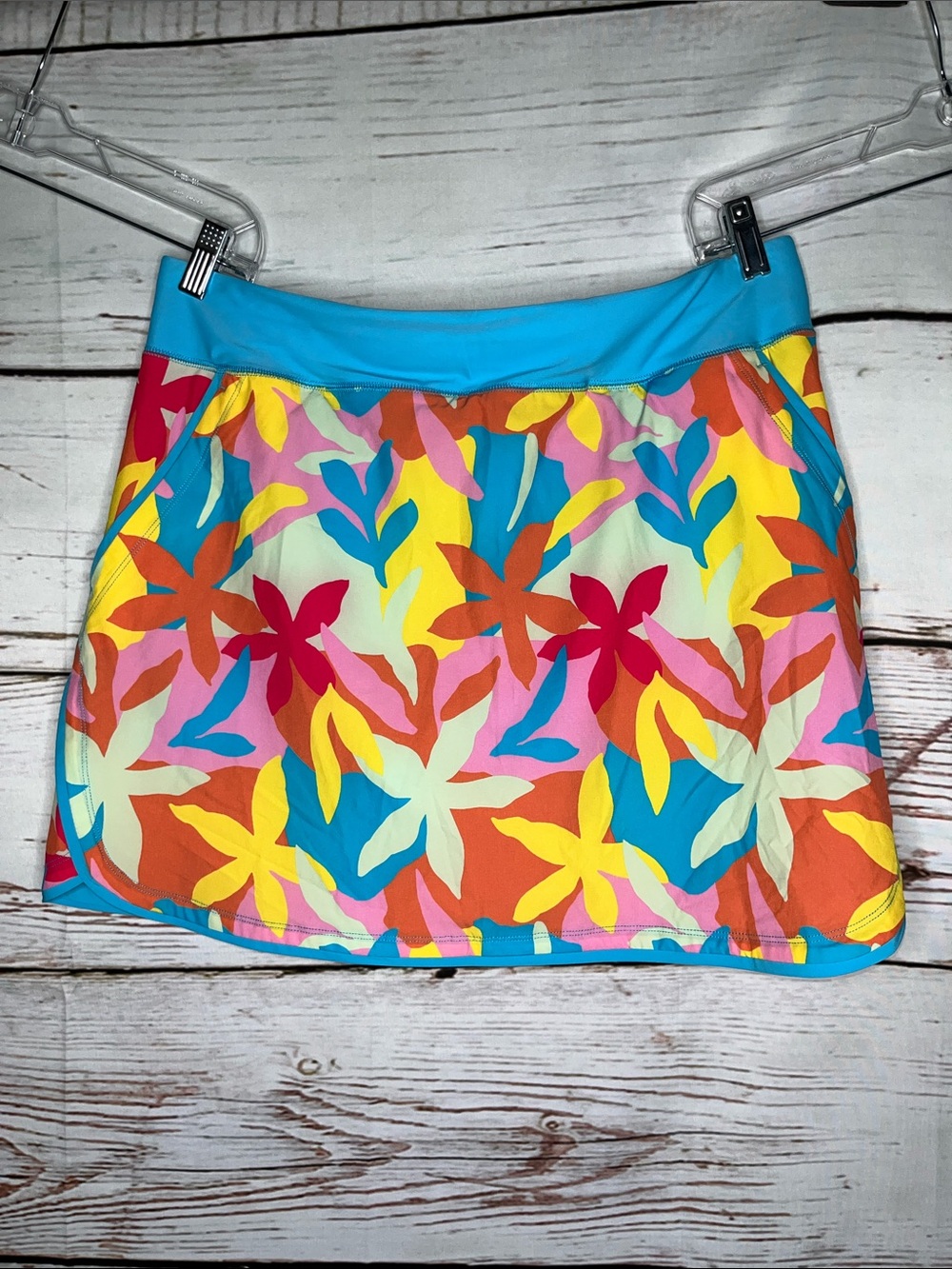 Lands' End NWOT Size 14 Floral Print Bathing Suit Swim Skort - Skirt w/ Shorts